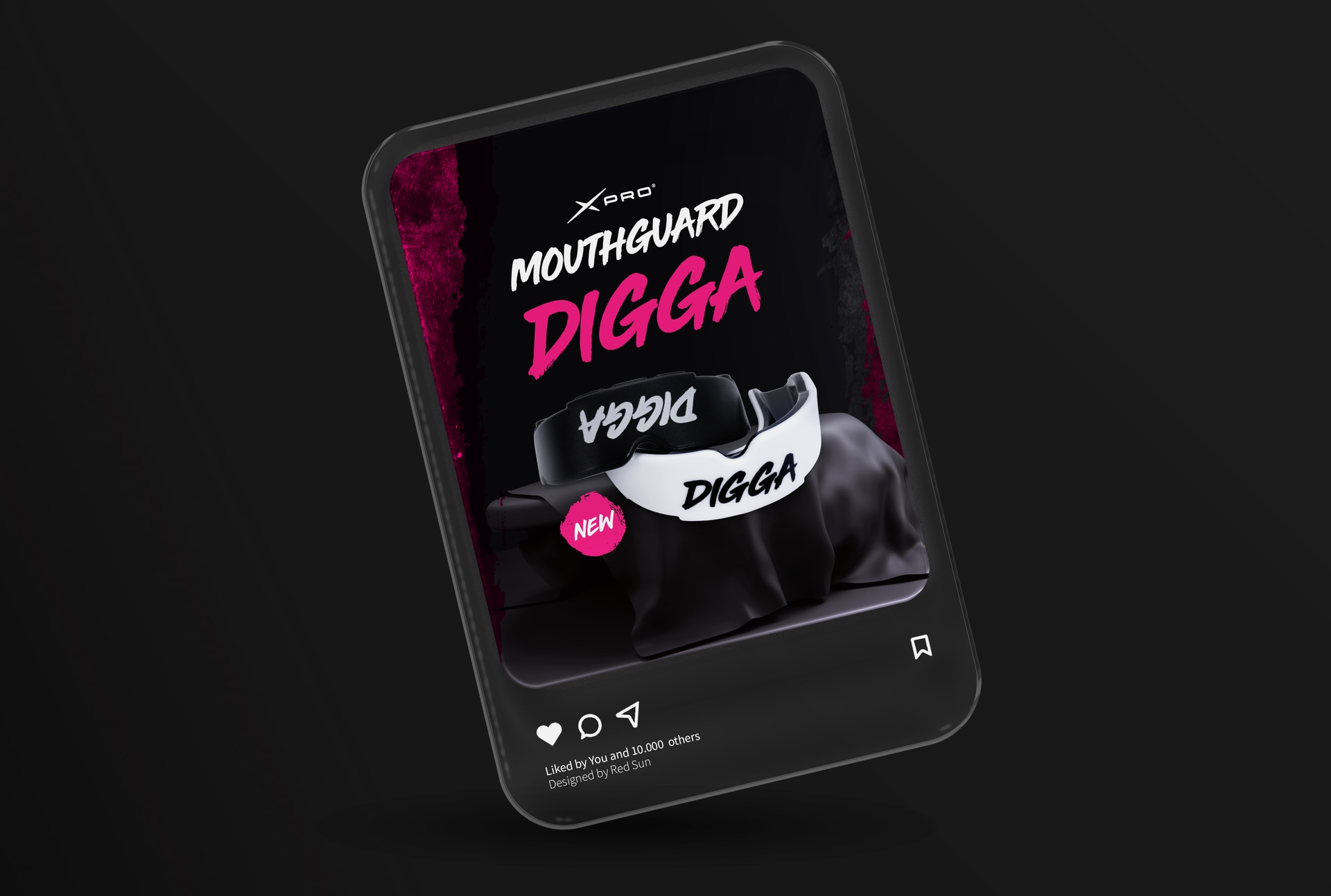 Xpro Bikes - Mouthguard - vizuali za Instagram objavu - Red Sun